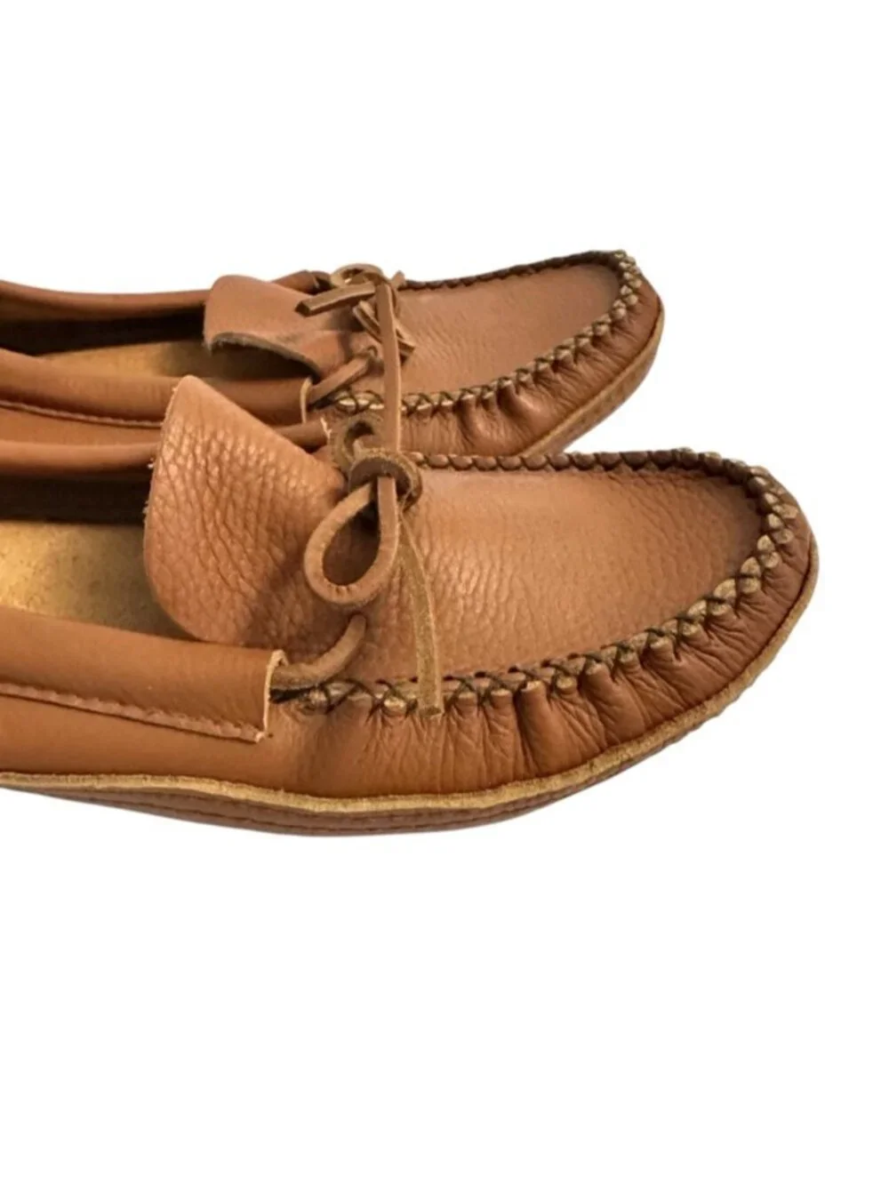 Genuine Leather House Moccasins Brown Slip On Padded Indoor Slippers Men's 13